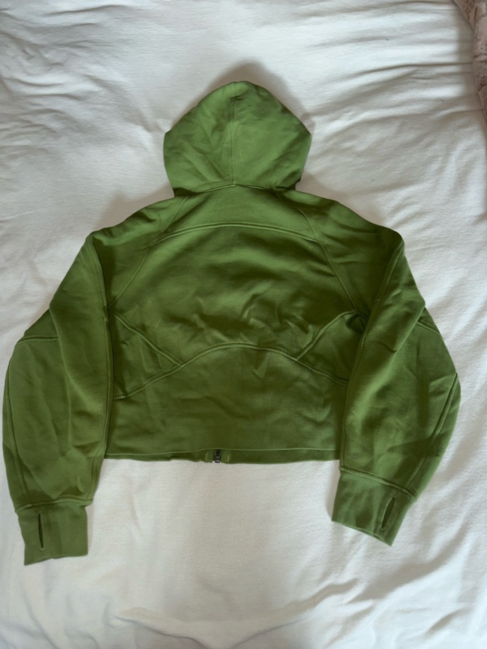 lululemon athletica Olive Green Full-Zip crop Hooded Sweatshirt - Picture 2 of 2